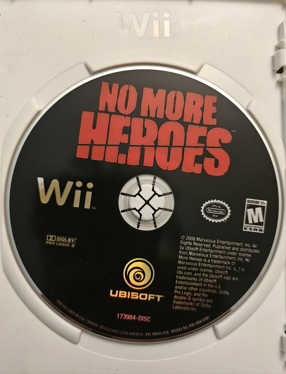 No More Heroes Nintendo Wii DISC ONLY